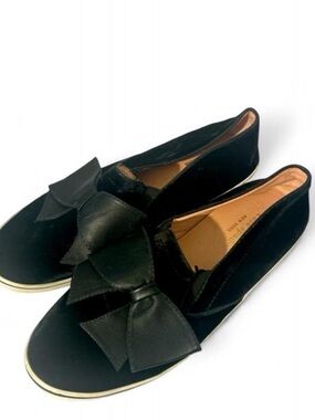 Kate Spade DELISE Black Velvet Bow Sneaker slip On Loafers #cozyluxe #balletcore